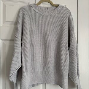 Light Gray Rib Knit Women's Sweater